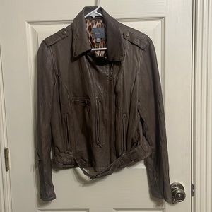 KENNA-T Brown leather jacket.